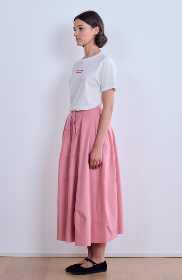 PINK MIDI SKIRT