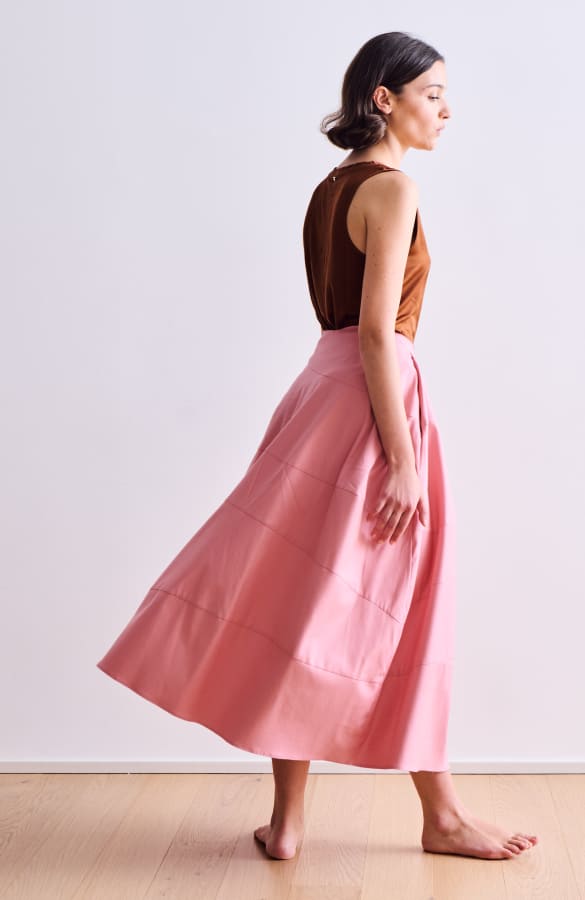 PINK MIDI SKIRT