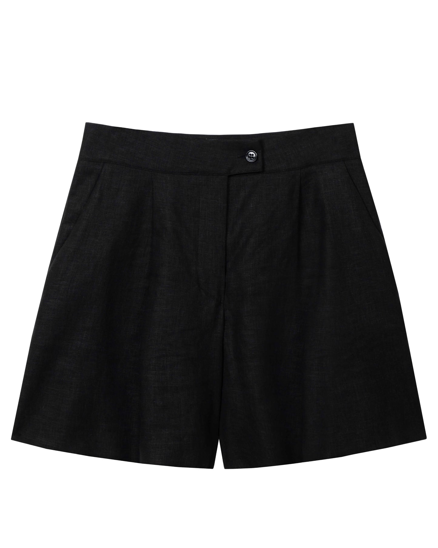 CAPO 09: BERMUDA NERO IN MISTO LINO