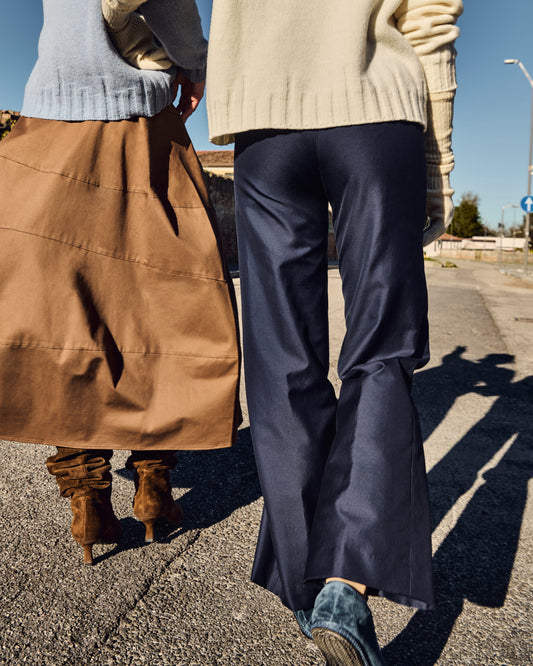 CAPO 05: PANTALONE SARTORIALE BLU IN MISTO LANA