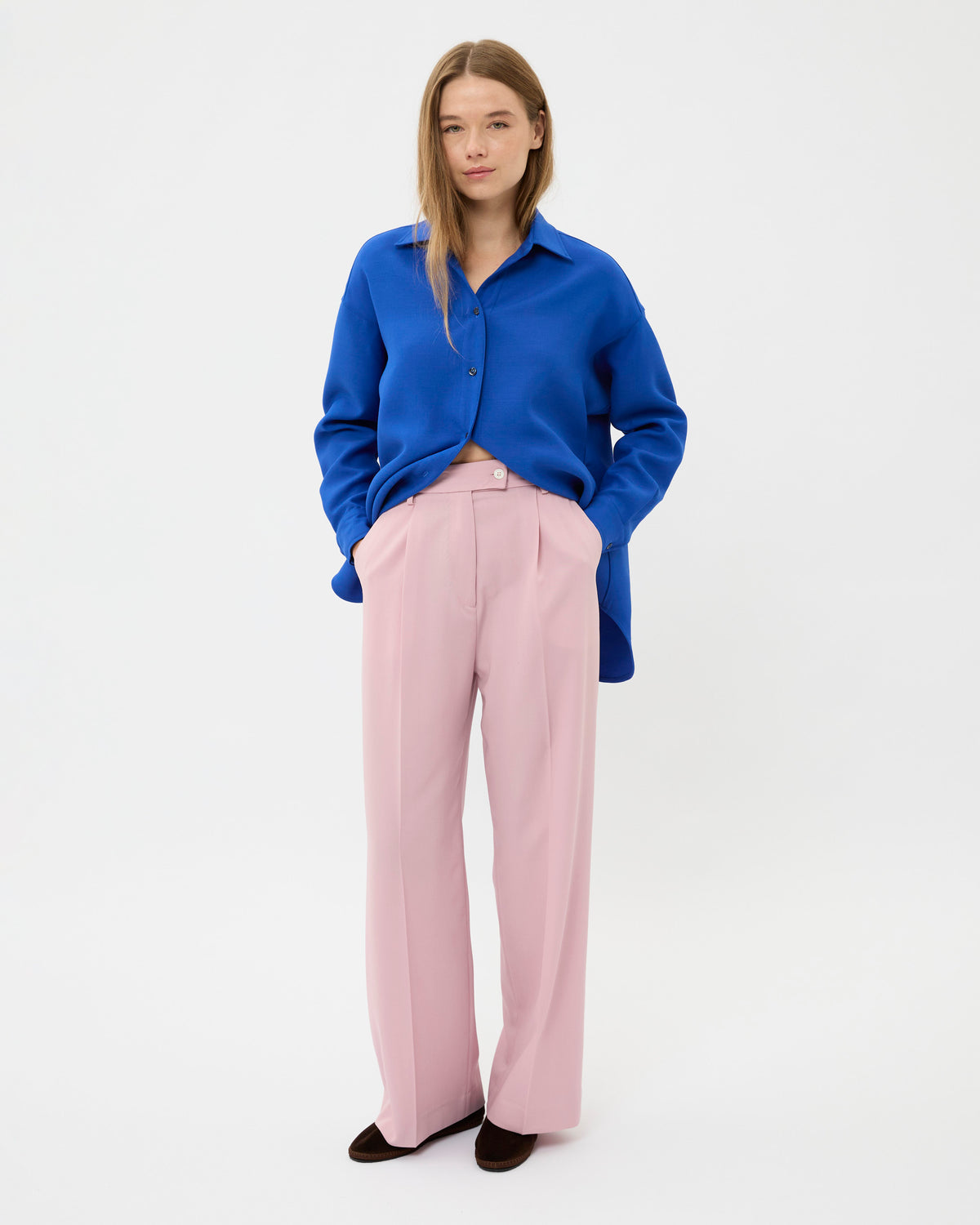 CAPO 11: PINK WOOL PLEATED TROUSERS