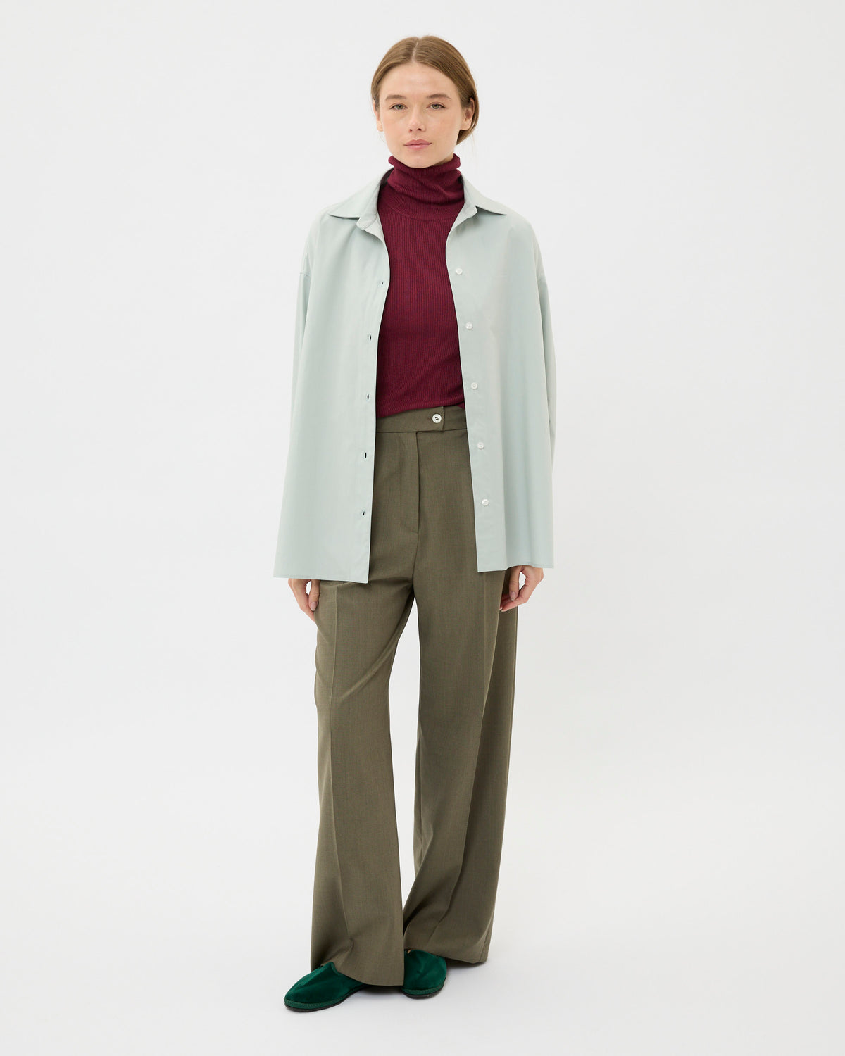 CAPO 06: CAMICIA OVER AZZURO ACQUA