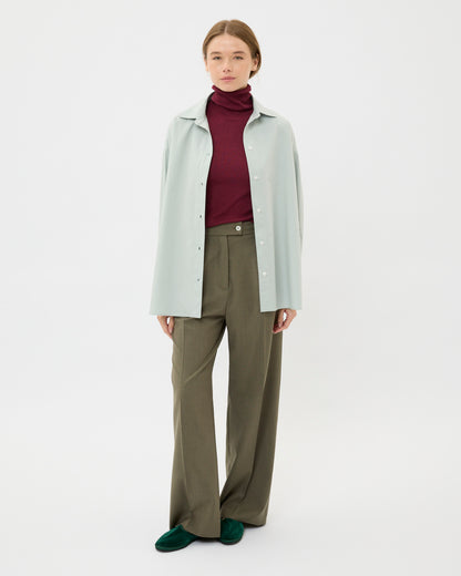 CAPO 06: CAMICIA OVER AZZURO ACQUA