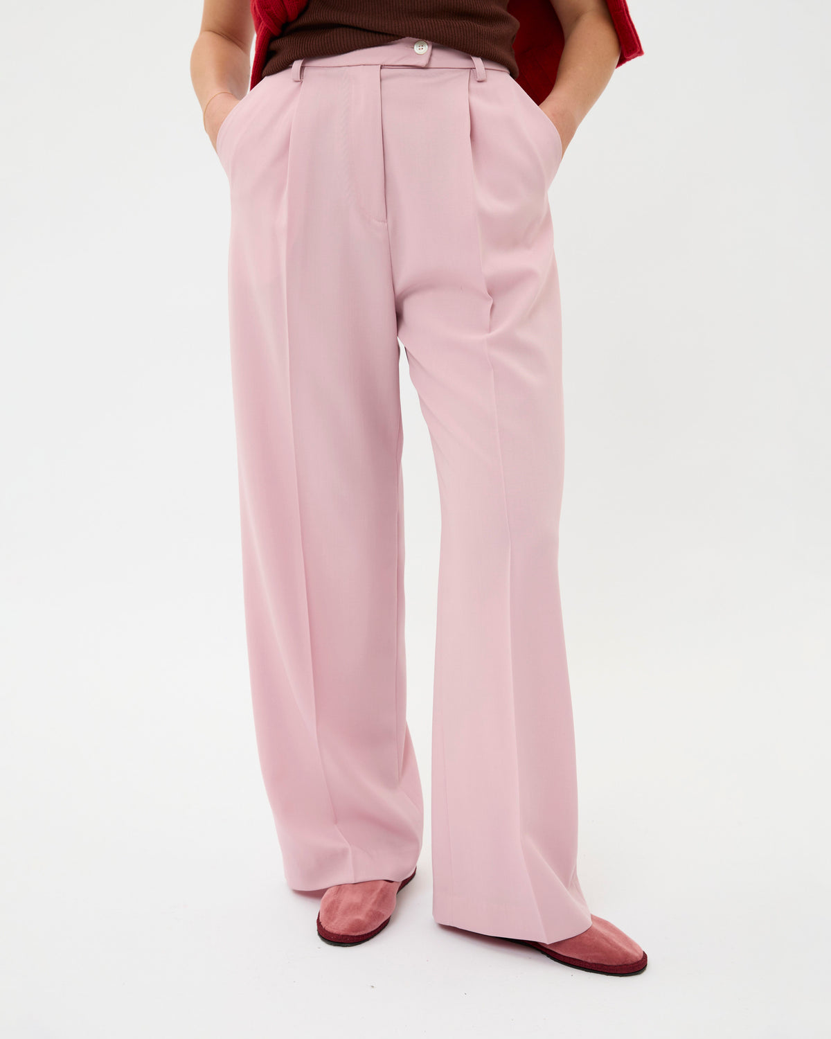 CAPO 11: PINK WOOL PLEATED TROUSERS