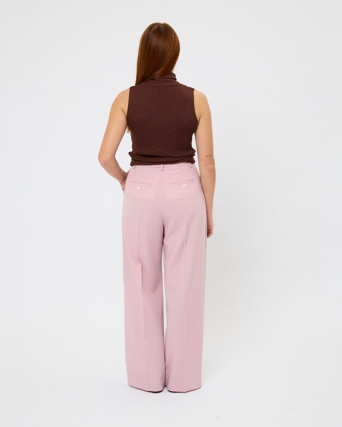 CAPO 11: PINK WOOL PLEATED TROUSERS