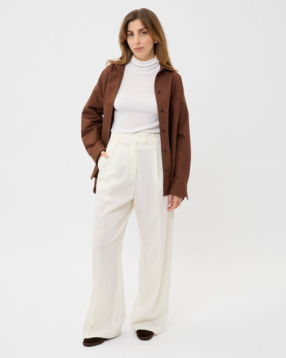 CAPO 11: PANTALONE CON PINCES BIANCO IN LANA