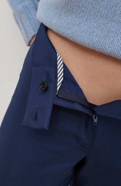 CAPO 05: PANTALONE DRITTO BLU IN MISTO LANA