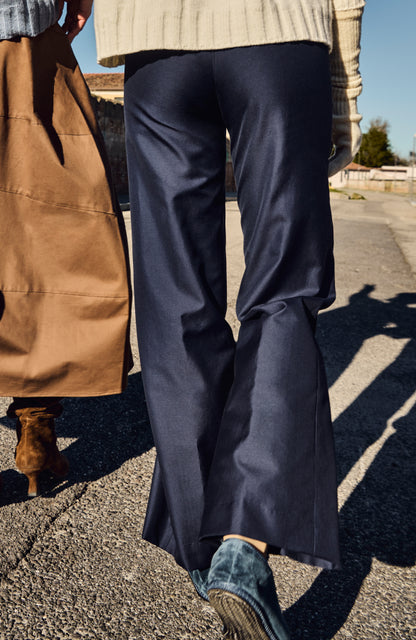 CAPO 05: PANTALONE DRITTO BLU IN MISTO LANA