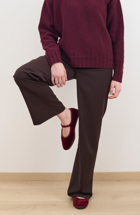 CAPO 05: BROWN STRAIGHT WOOL TROUSERS