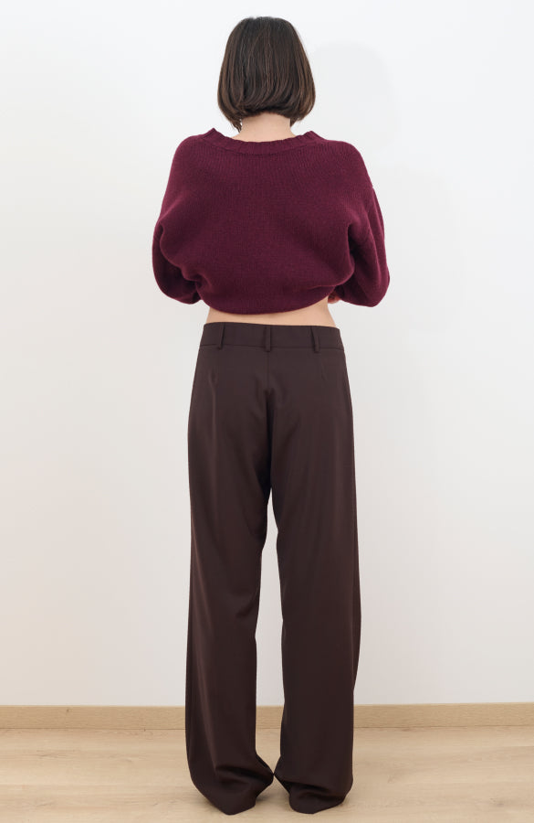 CAPO 05: BROWN STRAIGHT WOOL TROUSERS