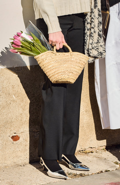 CAPO 05: BLACK STRAIGHT WOOL TROUSERS