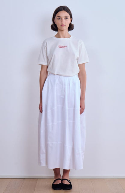 CAPO 01: WHITE WIDE, LONG COTTON SKIRT