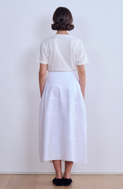 CAPO 01: WHITE WIDE, LONG COTTON SKIRT