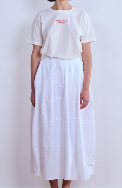 CAPO 01: WHITE WIDE, LONG COTTON SKIRT