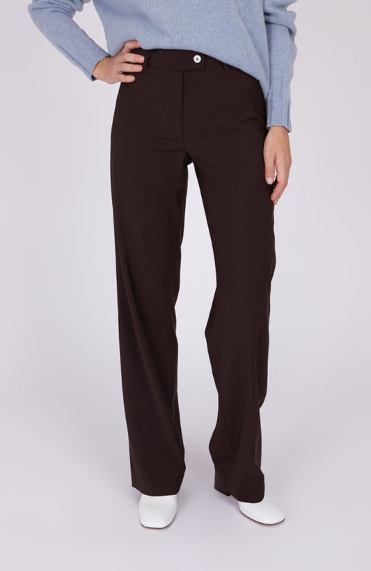 CAPO 05: BROWN STRAIGHT WOOL TROUSERS