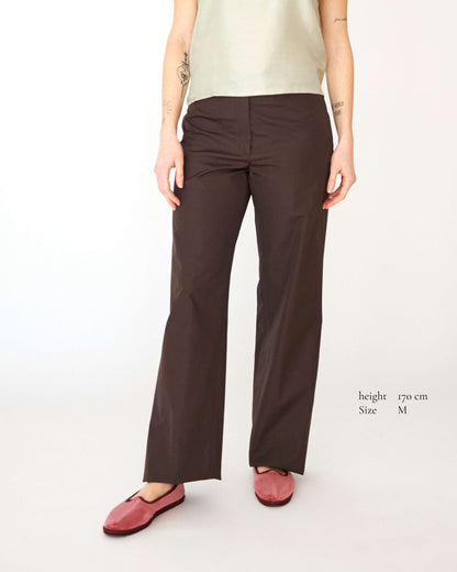 CAPO 05: DARK GREEN STRAIGHT COTTON TROUSERS