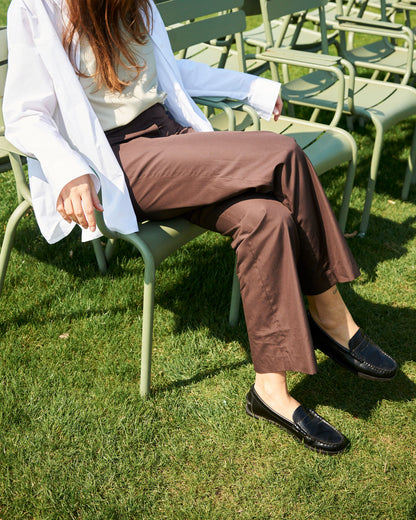 CAPO 05: DARK GREEN STRAIGHT COTTON TROUSERS