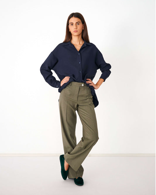 CAPO 05: PANTALONE SARTORIALE SALVIA IN LANA